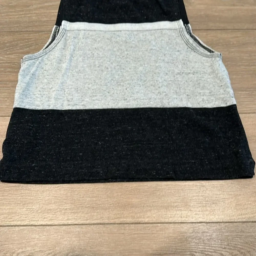 NIKE Gray Charcoal White‎ Sportswear Varsity Cropped Colorblock Tank Top Size XS